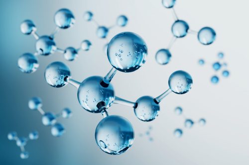 Molecule Structure background, 3d rendering.